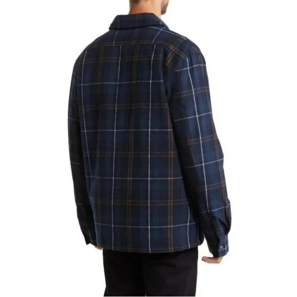 Slate & Stone Men's Blue Plaid Flannel Shirt Jacket Size M (MSRP $398) - Picture 2 of 7